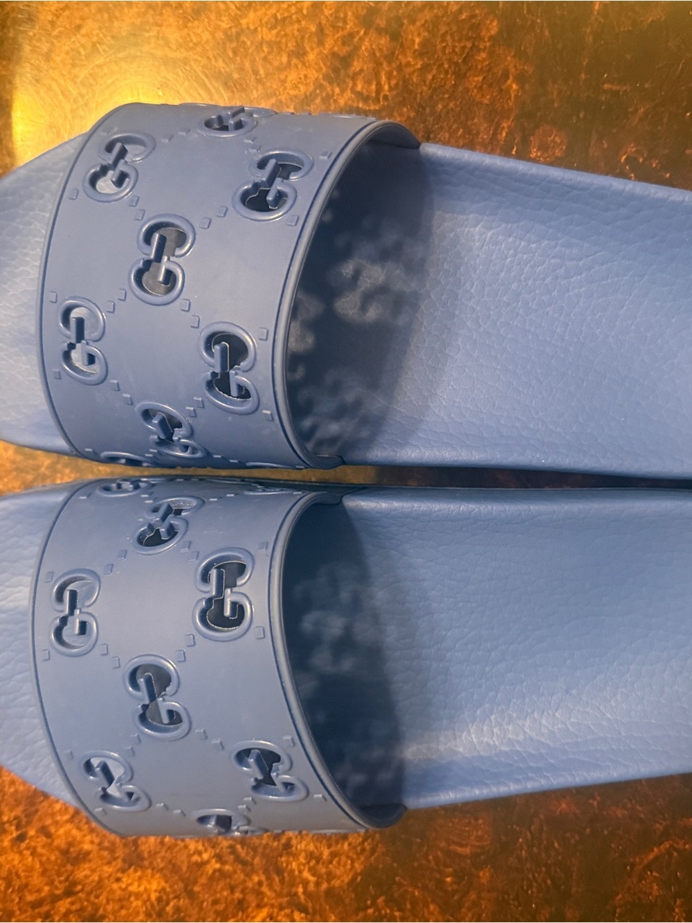 Gucci royal Blue slides Logo Slide Sandals